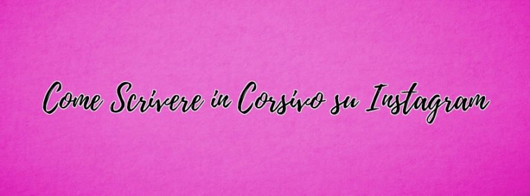 scrivere in corsivo su Instagram